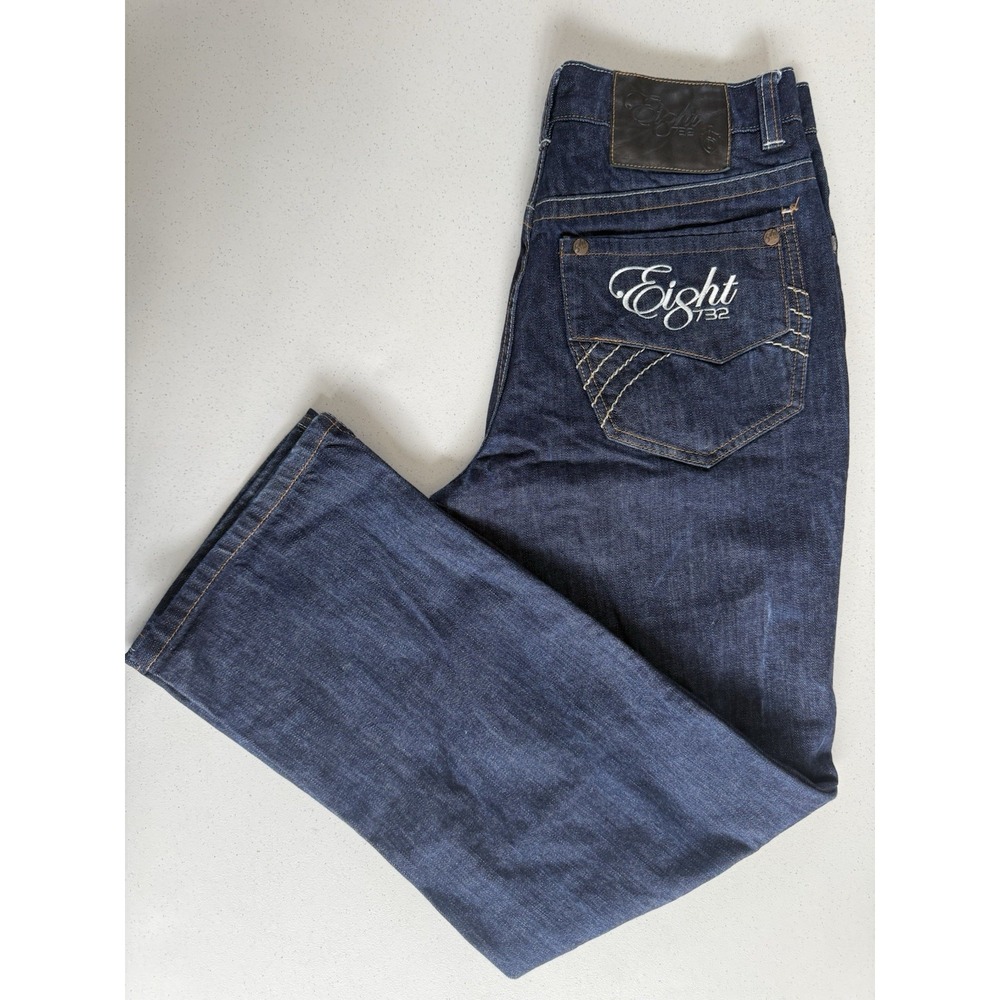 Eight 732 Baggy Jeans Men 36x34 Medium Wash Denim Relaxed Whisker Fade Sk8r VTG - Picture 8 of 10